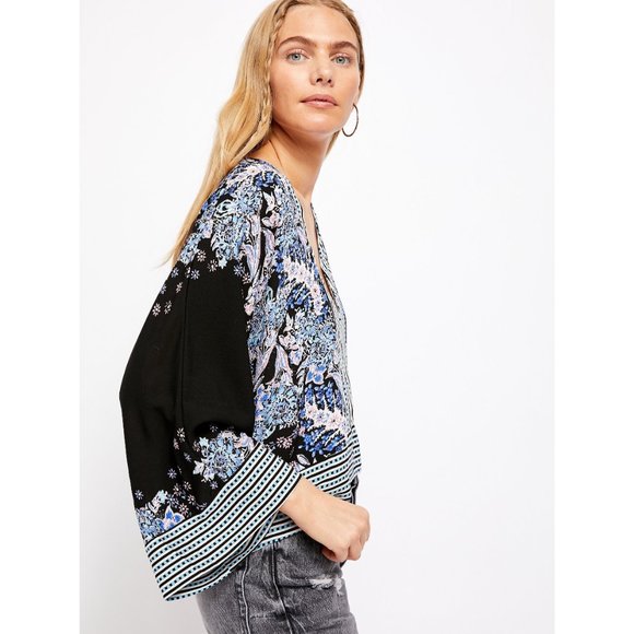 NWT Free People Mix N' Match Blouse / Black Combo - Picture 4 of 5